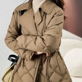 Autumn Winter New Suit Collar Light Down Jacket Female Short Small Waist Slim Fashion Foreign Style Coat-Outfit
