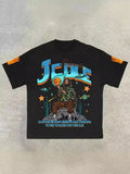 Men's T-Shirt 2024 Basketball Shirt Sports Style Short-Sleeved Cotton Print Loose T-Shirt Street Hip-Hop Blouse Short