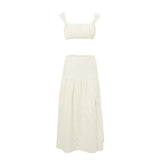 Zingj Summer New French Temperament Short Style Show Thin Waist Sling Top Beach Holiday Wind Skirt
