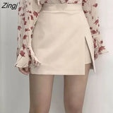 Skirts Women Irregular Solid Side-slit Stretchy Korean Style Trendy Chic OL High Waist Female Bottom Popular Spring