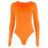 Neon Bodysuit Women Long Sleeve Bodycon Sexy 2022 Autumn Winter Streetwear Club Party Outfits Casual Female