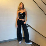 Zingj Spring New Fashion Sexy Hot Girl A Word Shoulder Temperament Wood Ear Short Money Inside The Vest