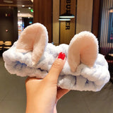 New OMG Letter Coral Fleece Wash Face Bow Hairbands For Women Girls Headbands Headwear Hair Bands Turban Hair