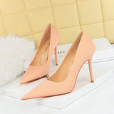 Zingj Korean Version Of Fashion Simple Pedicure Show Thin Ultra High Heel Shallow Pointed Heels Women's Single