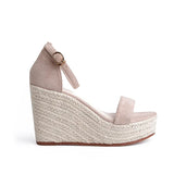 Zingj Summer New Wedge Heel Thick Platform Sandals Woven Hemp Rope Waterproof Platform 12 Cm Women's Shoes A Word Buckle High