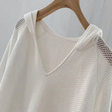 Sleeve T-shirts Women Solid Hollow Out Loose Breathable Elegant Students Leisure Chic Clothing Female Simple Ins Hot