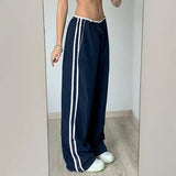 Vintage Striped Piping Sweatpants-Outfit