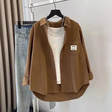 Pocket Shirt Long-Sleeved Top 2025 Spring And Autumn Casual Loose Folded Shirt Jacket