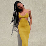 Hollowed-Out Halter Dress Women's Dress Sexy Temperament And Elegant Slim Dress In