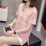 TShirt Summer Women's Casual Short-sleeved T-shirt Printing Cotton Tops Loose Plus Size Leisure Tees L