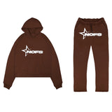 Street Tide Brand Alphabet Printed Sweater Set For Men And Women Hip Hop Street Loose Hooded