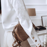 Fashion Woman Shirts 2023 Spring Casual Solid Blouse Long Sleeve White Black Korean Tops Cotton Loose Chic Cardigan