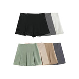 New Autumn 2023 Women's Dress High Waist Wide Pleated Skirt Shows Thin Miniskirt