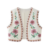 New Simple Embroidered Cardigan Vest