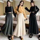 Zingj Beat Thickened Modal Knitted Skirt Women's Winter Korean Version Of High-Waisted A-Shaped Skirt Wool Pendulum