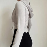 Basic Jackets Women Solid Skinny Hooded Sexy Outwear Spring Ins Streetwear Casual Fashion European Style Long Sleeve