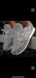Zingj Casual Shoes Fall 2023 New Sequins With Breathable Rhinestone Thick Sole Student Large Size Women's