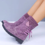 Zingj Large Size Tall Martin Boots Step Into The Round Head Square Heel Side Zipper Thick With Autumn And