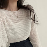 Vintage Ice Silk Oversized Knitted SweaterOutfit