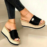 Zingj 2024 Summer Women's Fish Mouth Cloth Cover Fashion Sandals And Slippers Heeled Women's
