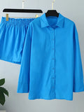 Tracksuit 2022 Shirt Shorts Two Piece Set Green Long Sleeve Top And Mini Shorts Suit Female Summer Lady Fashion