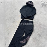Zippered Sweater Net Red Hooded Cardigan Small Clock Letter New Printed Coat