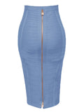 Colors XL XXL Sexy Solid Zipper Orange Blue Black Red White Pink Bandage Skirt Women Elastic Bodycon Summer Pencil Skirt 58cm 211-0-Outfit