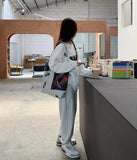 Letter Print Oversized SweatshirtOutfit