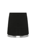 Casual Solid Split A-Line Skirt Basic Slim Mid-Waisted Patchwork Mini Skirt Women 2022 Streetwear Ladies Preppy