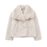 New Artificial Fur Effect Short Fashion Coat