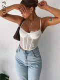 Sexy Black Lace Corset Top Crop Backless 2021 Summer Y2K Tank Top Women Tube Sleeveless Cami Off Shoulder