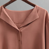 Spring Blusas Loose Women Tops and Blouses Solid Chiffon Blouse Women Long Sleeve Button Women Shirt Office Lady