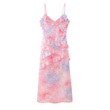 New Spring Style Two-Color Slim Printed Lotus Leaf Lace