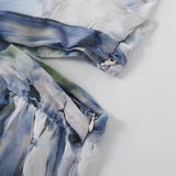 New Open Metal Thread Printed Dress