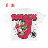 T-Shirt Men's Gothic Graphic Printing T-Shirt With Cotton Round Collar And Oversized Short Sleeves On The Street Of