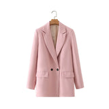 And Summer 2024 New Simple Loose Double-Breasted Suit Jacket New Suit For Women In Spring And