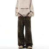 Leopard Print Jeans Women's Fashion Brand Trousers Loose Straight Casual Trousers Popular Style In Early