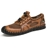 Zingj New Summer Sandals Men's Breathable Fashion Outdoor Hand-Stitched Large-Size Beach Baotou Sandals