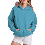 Hot Sales Loose Leisure Sleeve Hooded Solid Color Plus Velvet Lady's