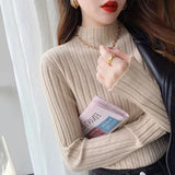 Zingj Sweater Women's Thin Half-High Collar Solid Color Knitted Sweater 2023 Autumn And Winter New Stylish Slimming
