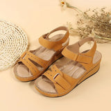 Summer New Retro Women's Sandals Car Line Hole Shoes Large Round Head Slope Heel