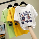 t-shirt women's loose summer dress 2019 new Korean version of students 100 cotton white T-shirt ins