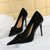 Zingj Stylish And Sexy Club Show Thin Heel, High Heel, Shallow Pointed Bow Women's Single