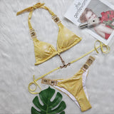 Zingj New Ins Web Celebrity Sexy Crystal Diamond Bikini Strap Women's Split Swimsuit Beach
