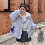 Small Down Cotton Coat Female Winter Design Fashion Loose And Loose Short Cotton Coat-Outfit