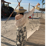 Zingj Spot 2024 Ink Painting Leaves Chiffon Wide Leg Pants Open Fork High Waist Show Thin Pants Pants Sun