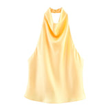 Summer New Silk Hysm Texture Hanging Neck Dress 3203317 Vatry Dress