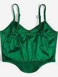 Women Curved Hem Satin Cami
