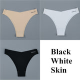 Seamless Panties Ladies Thong Plus Size Women Sexy G String Low Waist Panty Solid Ice Silk Intimates Underwear M-XL
