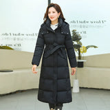 Over The Knee In The Long Cotton-Padded Clothes Female Winter New Korean Version Of Fashion Waist Show Thin And Thick Warm Middle-Aged And Old Coat-Outfit